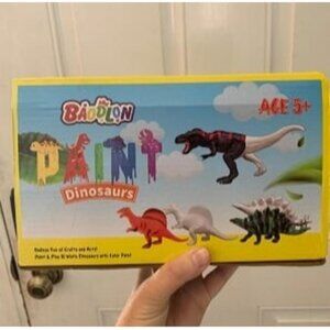 New Kids Arts Crafts Set Dinosaur Toy Painting Kit - 10 Dinosaur Figurines